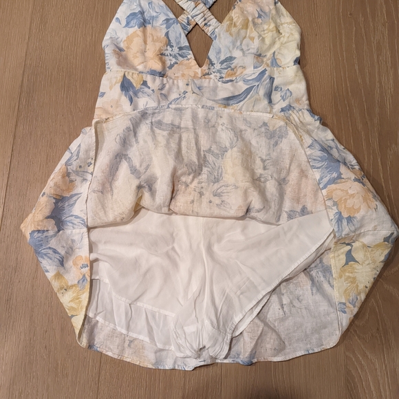 Floral Sleeveless Mini Dress with Crossed Straps - Picture 6 of 8